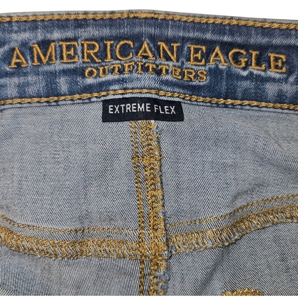 American Eagle Mens Jeans 28 x 32 Slim Fit Blue Distressed Extreme Flex Stretchy - Picture 7 of 9